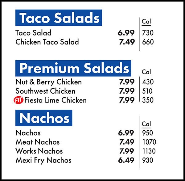 Amigos Kings Classic Menu - Lincoln NE
9 Bacon Ranch KINGburger
4.99 7.99 Meal
700 Cal 1060-1330 Cal

10BBQ Jack Burger
4.29 7.29 Meal
670 Cal 1030-1300 Cal

11 KINGburger
4.79 7.79 Meal
580 Cal 940-1210 Cal

12 Cheeseburger 2.19 5.99 Meal
370 Cal 730-1000 Cal
